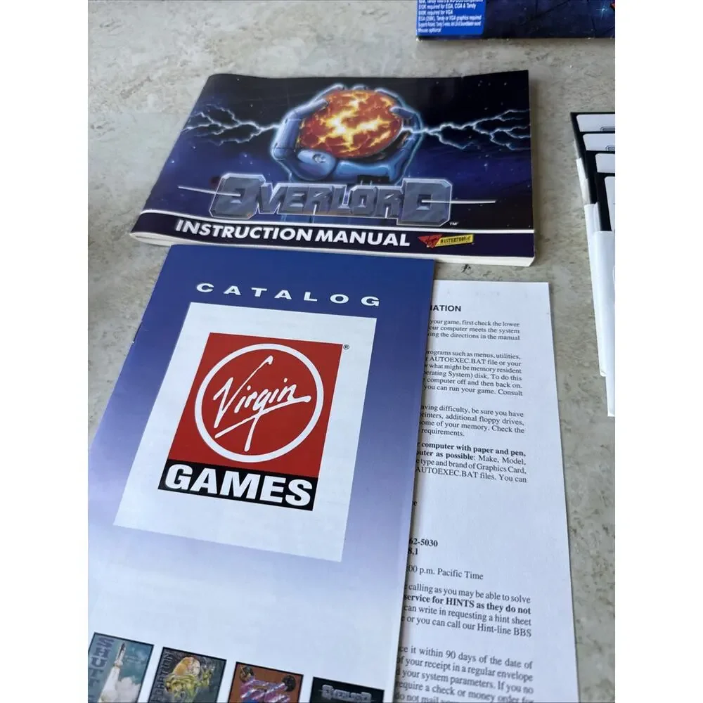 Overlord - Virgin Games - Vintage PC Floppy Disks in Box IBM 5.25